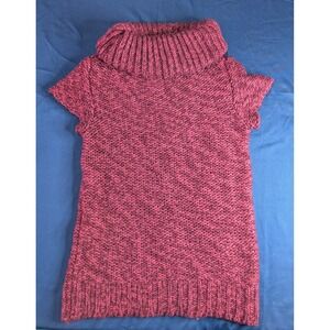 Maurices Women's Sweater Tunic Top M Maroon Knit‎ Cable Knit Short Sleeve